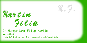 martin filip business card